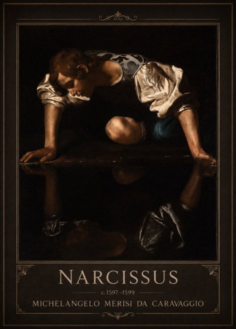 Michelangelo Merisi da Caravaggio Narcissus II No1 - Plakát