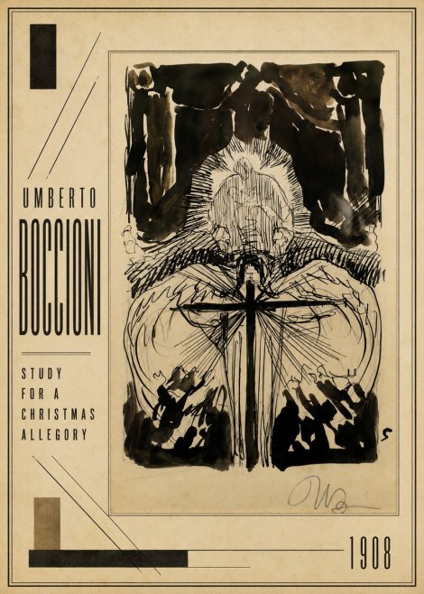 Umberto Boccioni Study for a Christmas Allegory No2 - Plakát