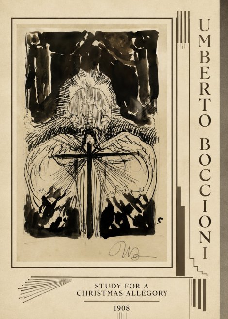Umberto Boccioni Study for a Christmas Allegory No4 - Plakát