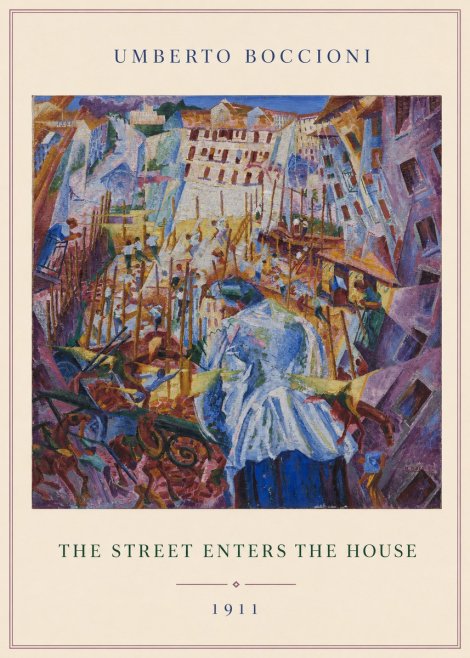 Umberto Boccioni The Street Enters the House No3 - Plakát