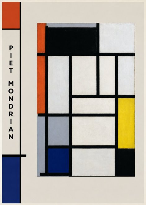 Piet Mondrian Composition with Red, Blue and Yellow No2 - Plakát