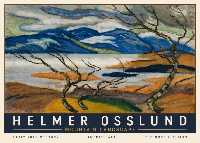 Helmer Osslund Mountain Landscape No6 - Plakát