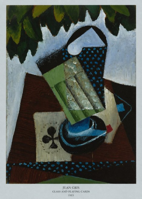 Juan Gris Glass and Playing Cards No6 - Plakát