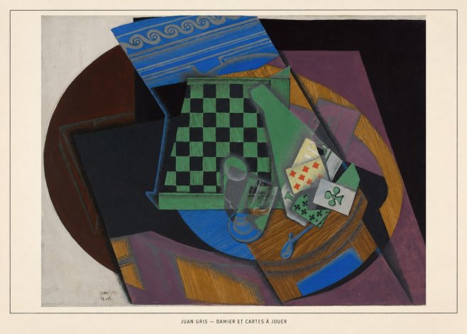 Juan Gris Damier Et Cartes À Jouer No6 - Plakát