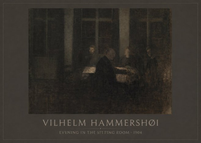 Vilhelm Hammershøi Evening in the Sitting Room No1 - Plakát