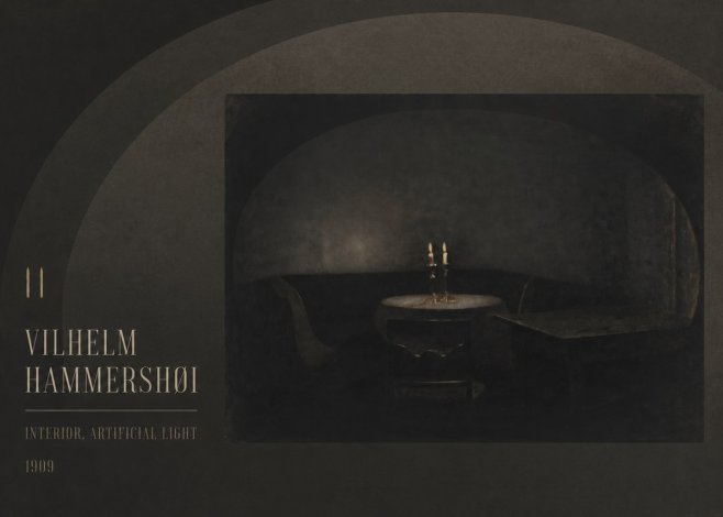Vilhelm Hammershøi Interior, Artificial Light No3 - Plakát