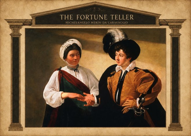 Michelangelo Merisi da Caravaggio The Fortune Teller III No4 - Plakát