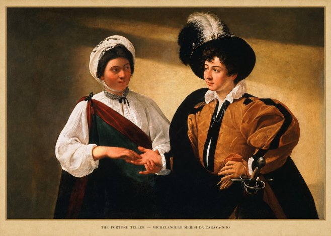 Michelangelo Merisi da Caravaggio The Fortune Teller III No5 - Plakát
