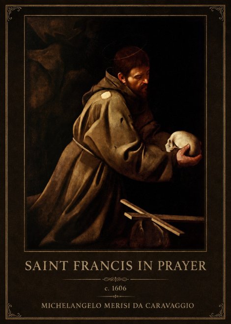 Michelangelo Merisi da Caravaggio Saint Francis in Prayer II No1 - Plakát