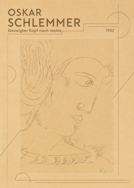 Oskar Schlemmer Geneigter Kopf Nach Rechts No3 - Plakát