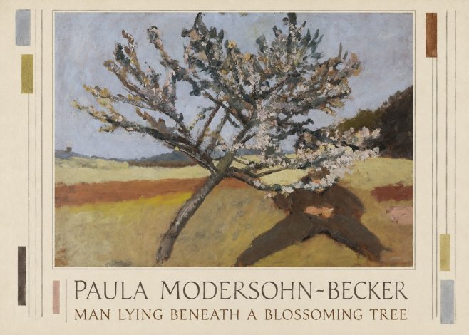 Paula Modersohn-Becker Man Lying Beneath a Blossoming Tree No3 - Plakát