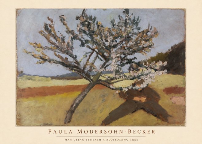 Paula Modersohn-Becker Man Lying Beneath a Blossoming Tree No5 - Plakát