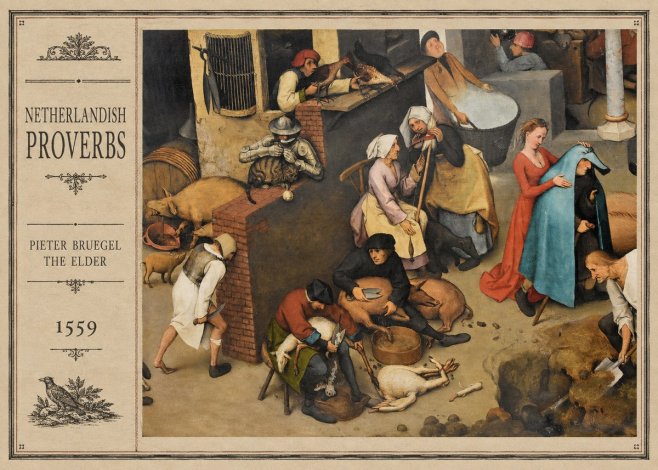 Pieter Bruegel Netherlandish Proverbs VIII No2 - Plakát