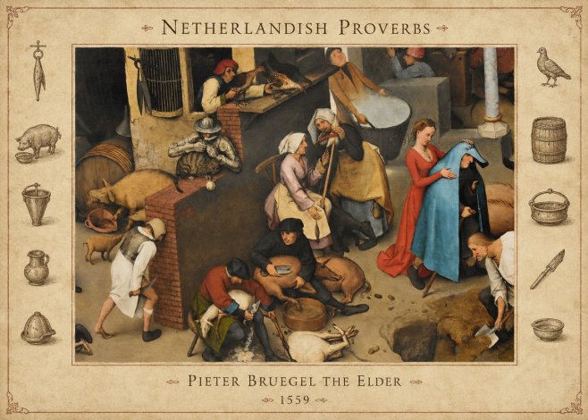 Pieter Bruegel Netherlandish Proverbs VIII No4 - Plakát