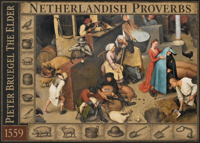 Pieter Bruegel Netherlandish Proverbs VIII No6 - Plakát