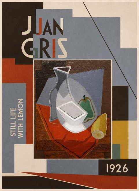 Juan Gris Still Life with Lemon No2 - Plakát