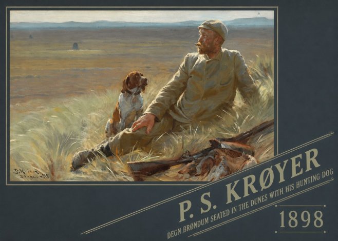 P.S. Krøyer Degn Brøndum Seated in the Dunes with His Hunting Dog No6 - Plakát