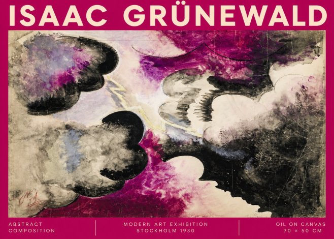 Isaac Grünewald Abstract Composition No2 - Plakát