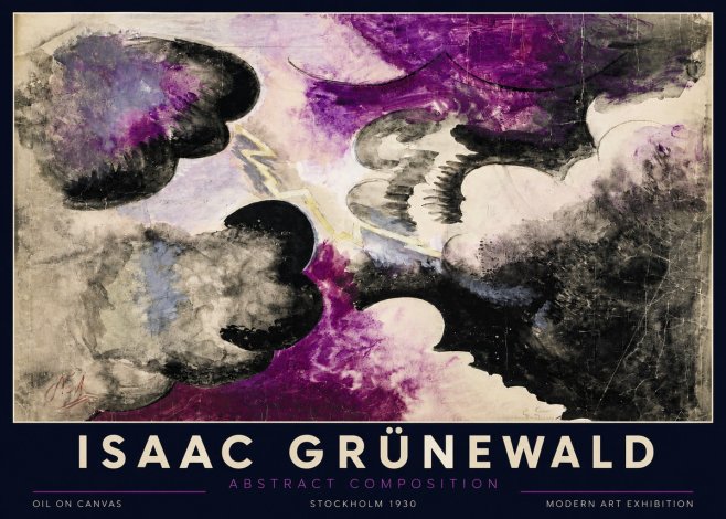 Isaac Grünewald Abstract Composition No3 - Plakát