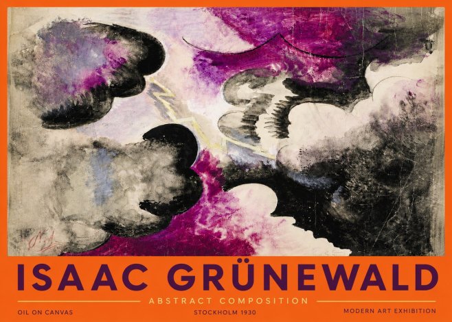 Isaac Grünewald Abstract Composition No4 - Plakát