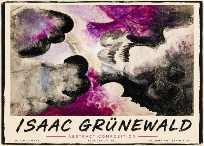 Isaac Grünewald Abstract Composition No5 - Plakát