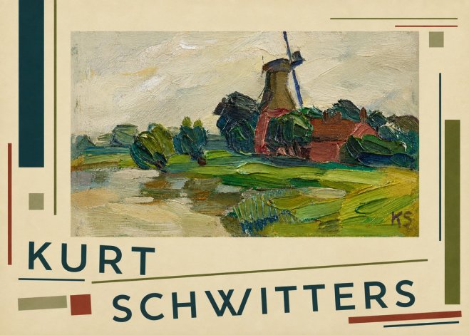 Kurt Schwitters Landscape with Windmill No3 - Plakát