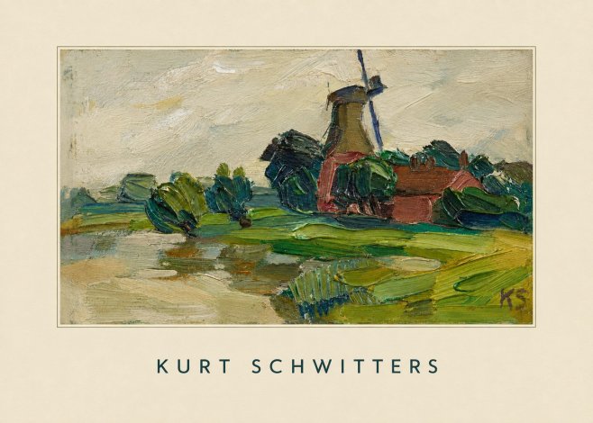Kurt Schwitters Landscape with Windmill No5 - Plakát