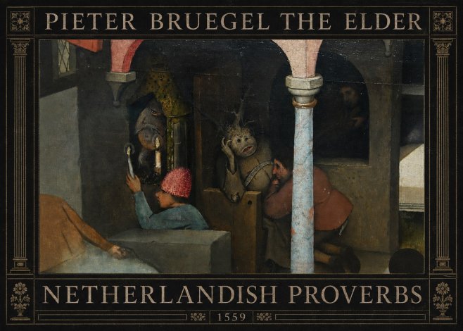 Pieter Bruegel Netherlandish Proverbs IX No4 - Plakát
