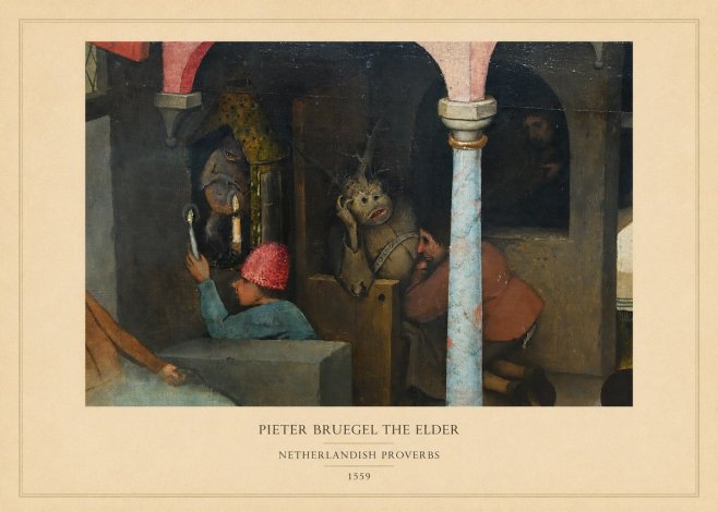 Pieter Bruegel Netherlandish Proverbs IX No5 - Plakát