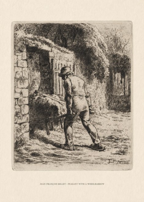 Jean-François Millet Peasant with a Wheelbarrow No6 - Plakát