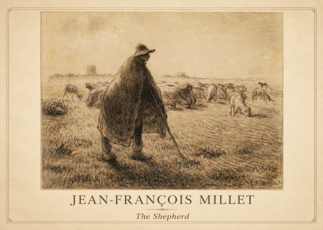 Jean-François Millet The Shepherd No1 - Plakát