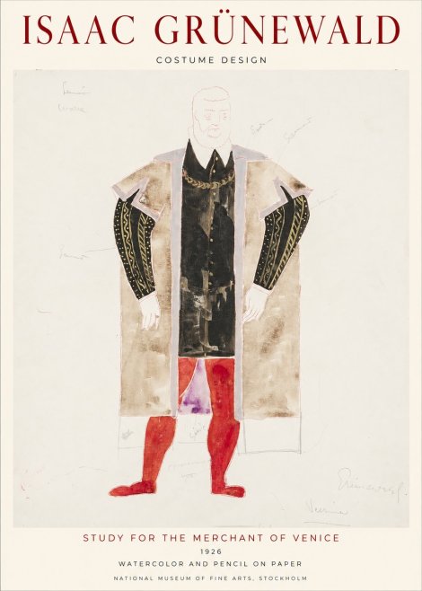 Isaac Grünewald Study for the Merchant of Venice No1 - Plakát
