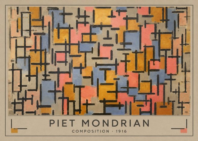 Piet Mondrian Composition No3 - Plakát