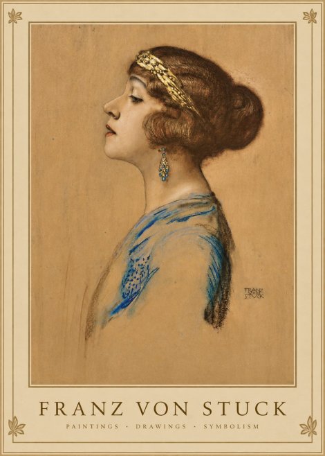 Franz von Stuck Head of a Girl No1 - Plakát