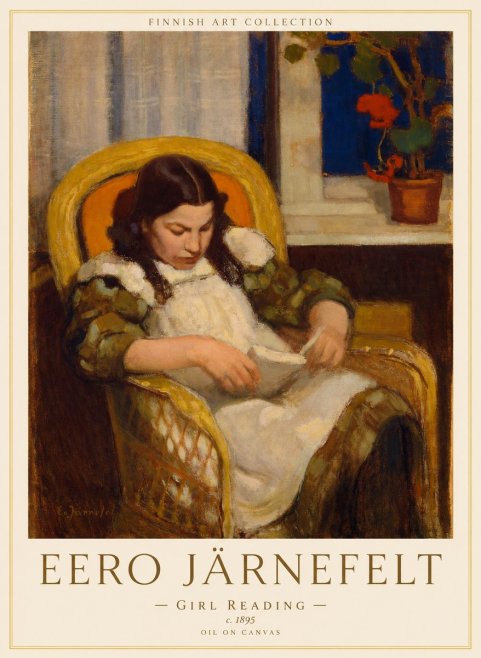 Eero Järnefelt Girl Reading No1 - Plakát