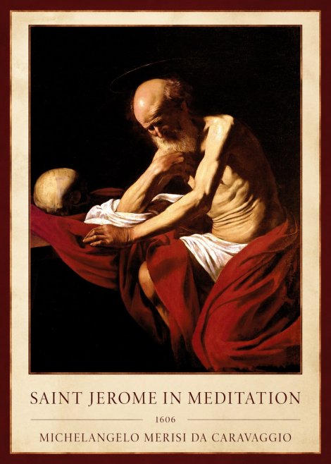 Michelangelo Merisi da Caravaggio Saint Jerome in Meditation I No1 - Plakát