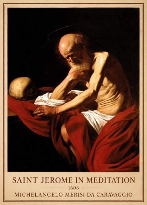 Michelangelo Merisi da Caravaggio Saint Jerome in Meditation I No6 - Plakát
