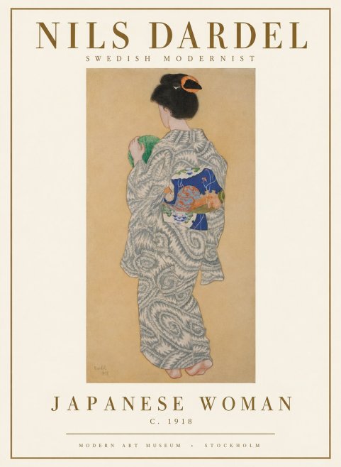 Nils Dardel Japanese Woman No1 - Plakát