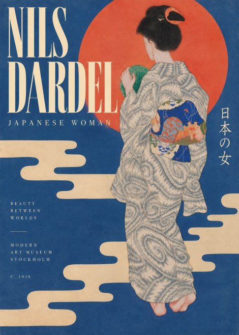 Nils Dardel Japanese Woman No5 - Plakát
