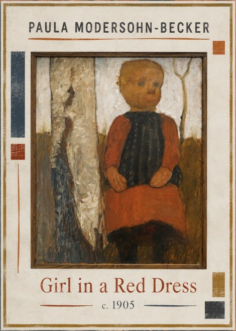 Paula Modersohn-Becker Girl in a Red Dress No1 - Plakát