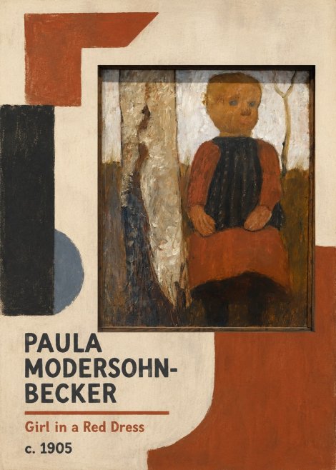 Paula Modersohn-Becker Girl in a Red Dress No2 - Plakát
