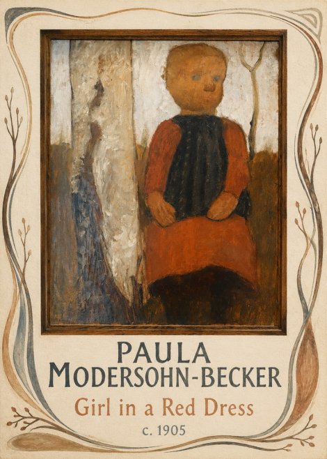 Paula Modersohn-Becker Girl in a Red Dress No3 - Plakát