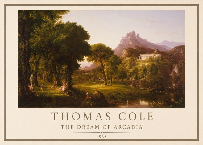 Thomas Cole The Dream of Arcadia No1 - Plakát