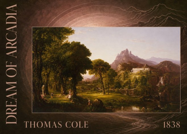 Thomas Cole The Dream of Arcadia No5 - Plakát