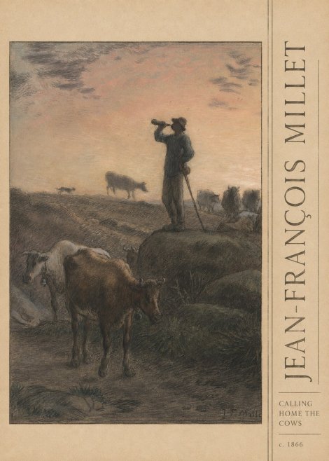 Jean-François Millet Calling Home the Cows No3 - Plakát