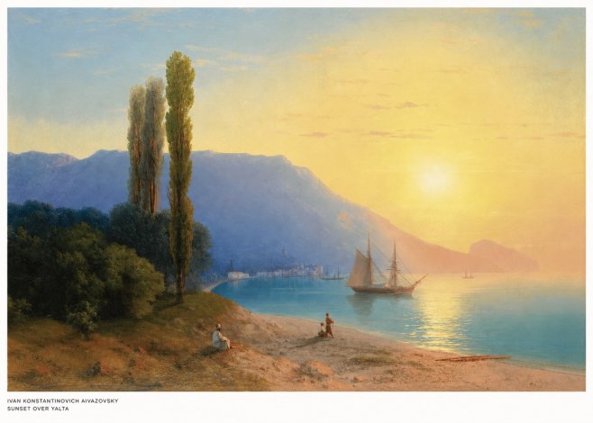 Ivan Konstantinovich Aivazovsky Sunset over Yalta No5 - Plakát