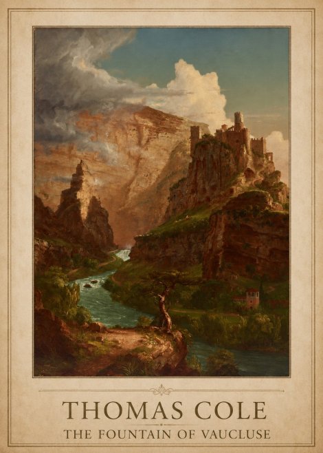 Thomas Cole The Fountain of Vaucluse II No1 - Plakát