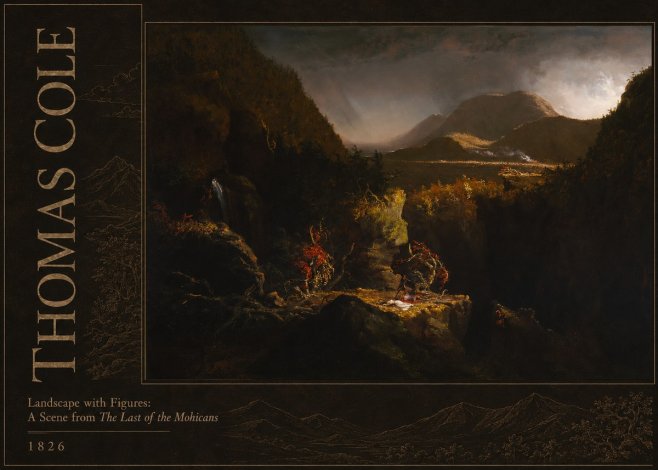 Thomas Cole Landscape with Figures: a Scene from the Last of the Mohicans No2 - Plakát