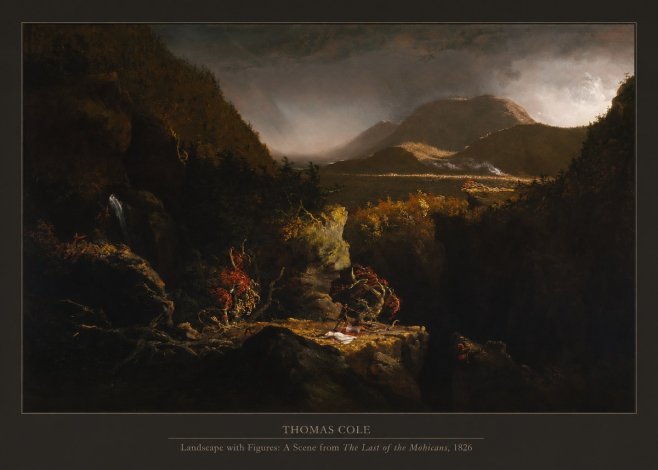 Thomas Cole Landscape with Figures: a Scene from the Last of the Mohicans No4 - Plakát