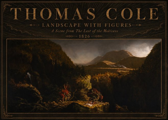Thomas Cole Landscape with Figures: a Scene from the Last of the Mohicans No5 - Plakát